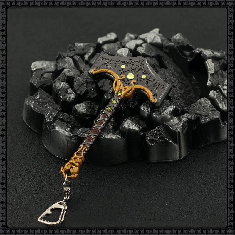 Superbuybox God of War Ragnarök Thor Mjölnir the hammer of Thor Action Figures Game Toys Collection Keychain Gift Desk Decoration Backpack Pendant Gift