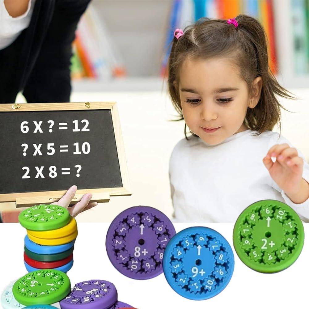 Math Fidget Spinners, Math Fact Fidget Spinner Toys, Counting and Early Education Toy for Kids，Math Games, Fidgeters Who are Learning Math (18pcs)