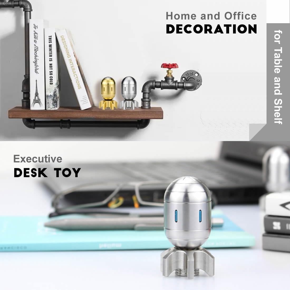 Atomic Bomb Fidget Toys, Metal Fidget Spinners, 3 in 1 Executive Desk Toy, EDC Clicker, Office Sculpture Home Decor, Stress Relief, Gifts for Teens Men Adults (Mix)