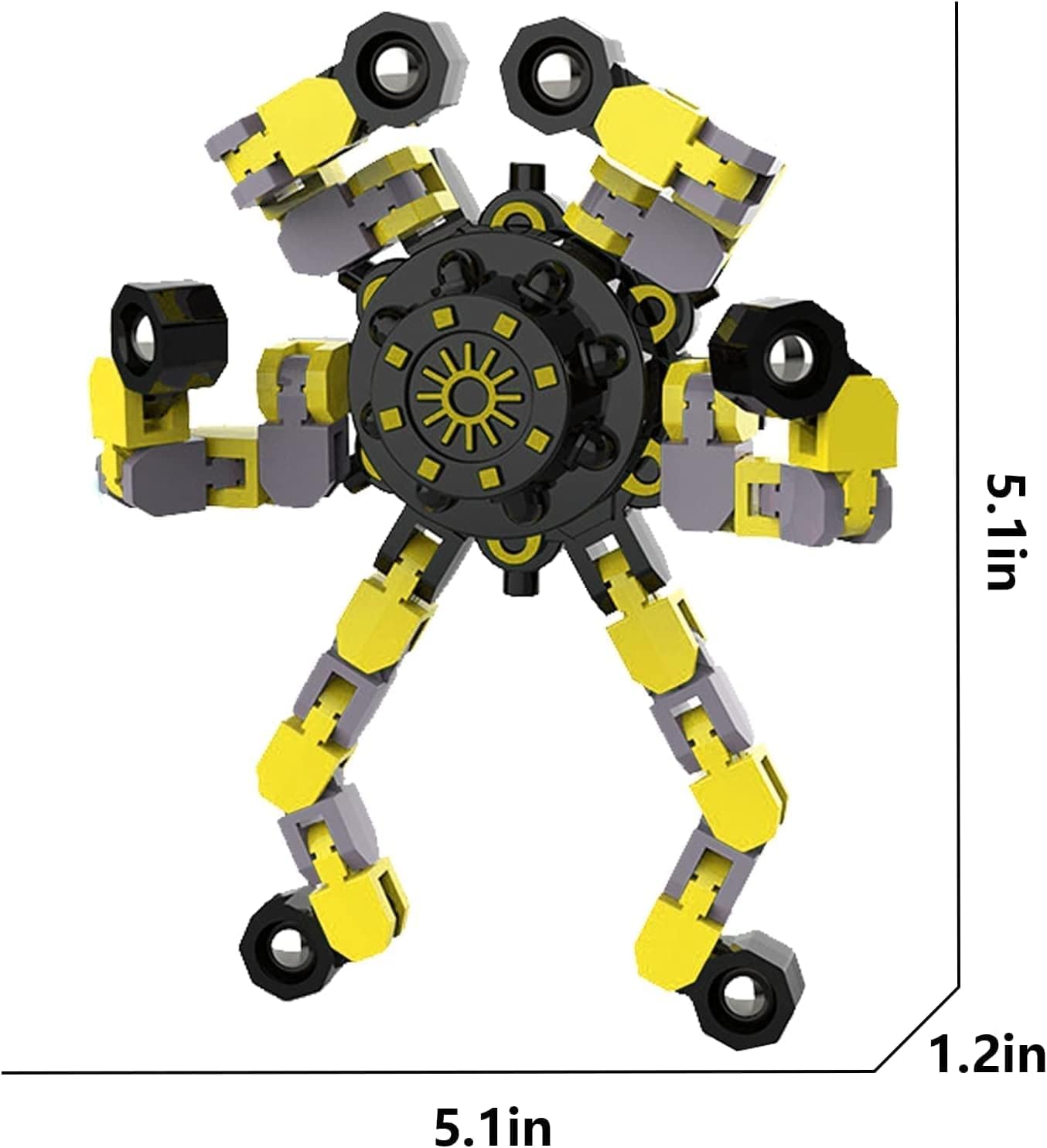 3Pcs Fidget Spinners, DIY Robot Fingertip Toys Decompression Spinner,Party Supplies Stress Relief Chain Toys for Kids Adults