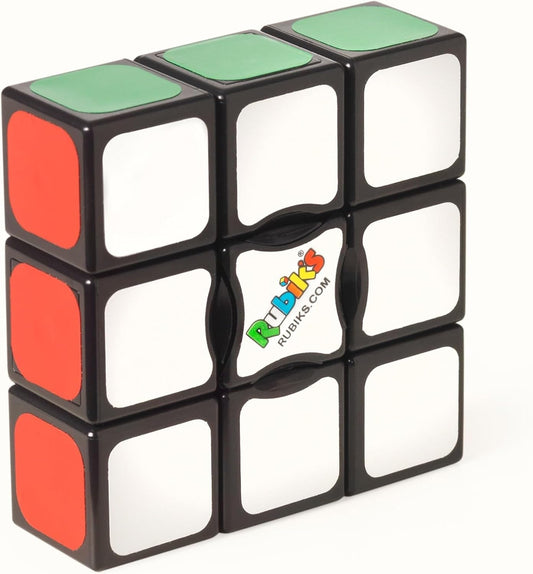 Rubik’s Edge, 3x3x1 Rubik’s Cube for Beginners Single Layer Puzzle Retro Educational Brain Teaser Travel Fidget Toy for Adults & Kids Ages 8+