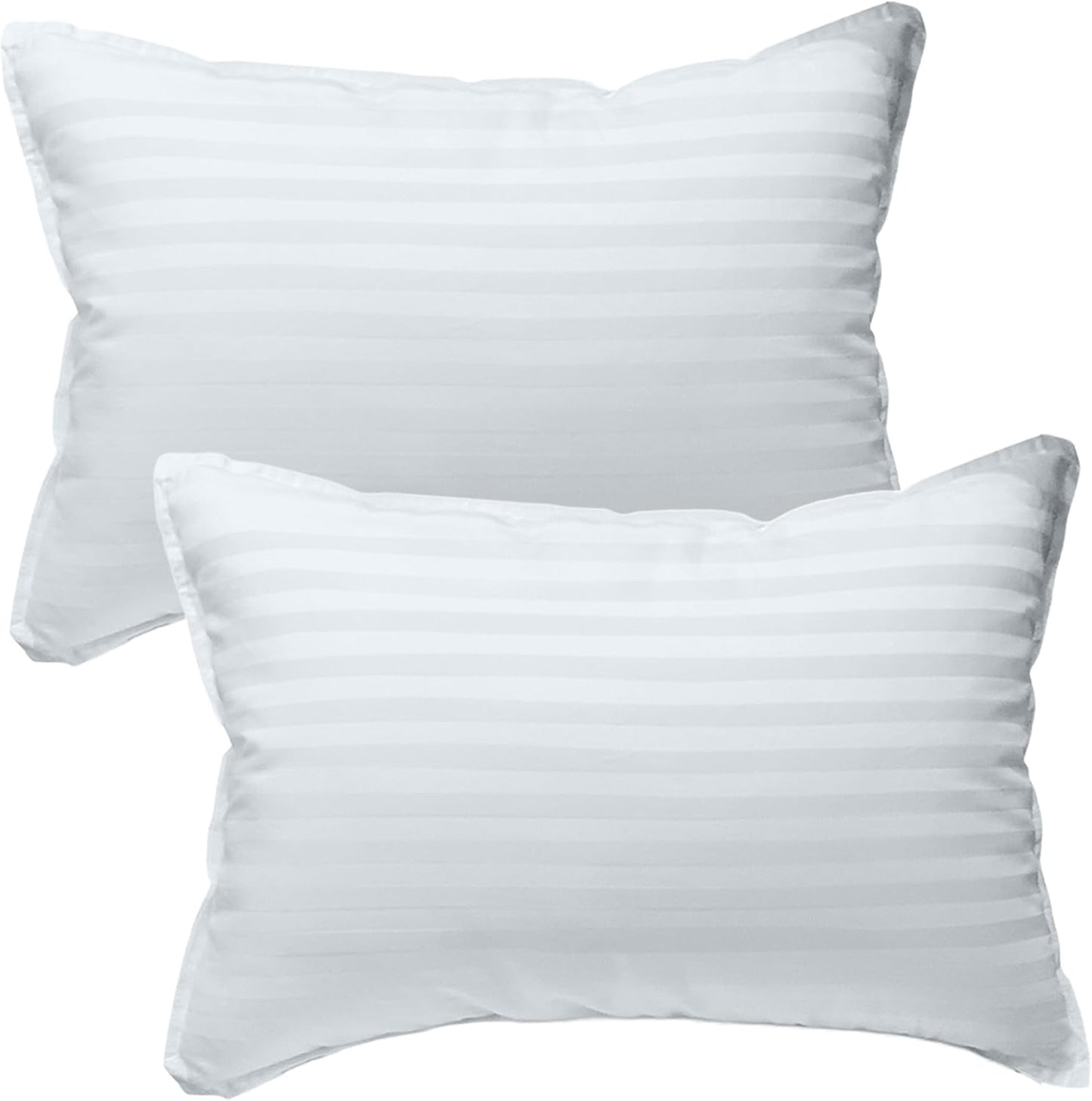 kinder Fluff Children Pillows (2X) - The Only Twin Pillows for Kids 300T Cotton Shell & Down Alternative Fill - Ideal for Travel, Bedding Set & Floor Cushions (16x24in - White)