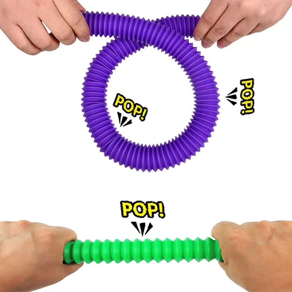 72PACK Pop Tubes, Pop Tube Sensory Fidget Toy Fidget Tubes for Children and Aldult Stress Anxiety Relief Toy DIY Learning Educational Toys for Kids