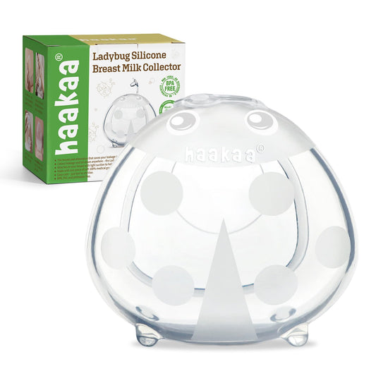 haakaa Ladybug Silicone Breast Milk Collector - Breast Shells Nursing Cup for Breastfeeding, Protect Sore Nipples, Extra-Soft and Reusable, 2.5oz/75ml, 1PC