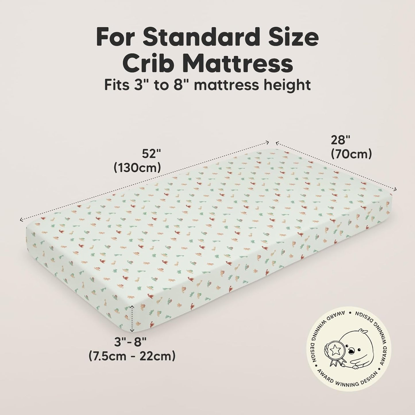 KeaBabies 2-Pack Organic Crib Sheets for Boys, Girls - 52x28 Fitted Crib Mattress Sheet Neutral, Breathable Jersey Cotton Cover for Baby Bed, Toddler Mattress, Soft & Cute Prints (Roarsome)