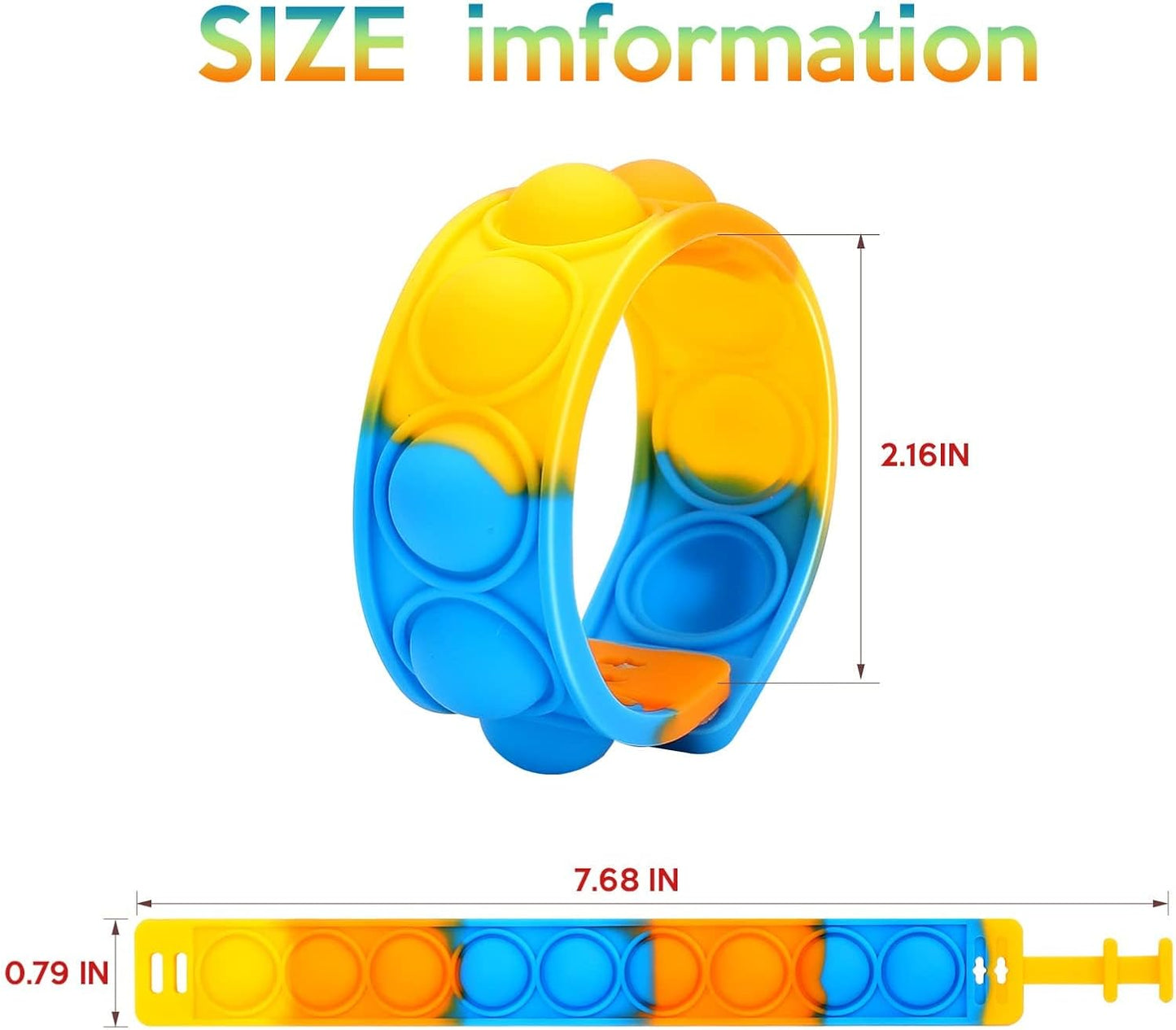 30 PCS Pop Bracelet it Fidget Toys Pack, Fidget Bracelet Birthday Party Gifts, Decompression Wristband with Autistic & ADHD,Fidget Wristband as Return Gifts for Kids, Fidgets Novelty Girls Toys
