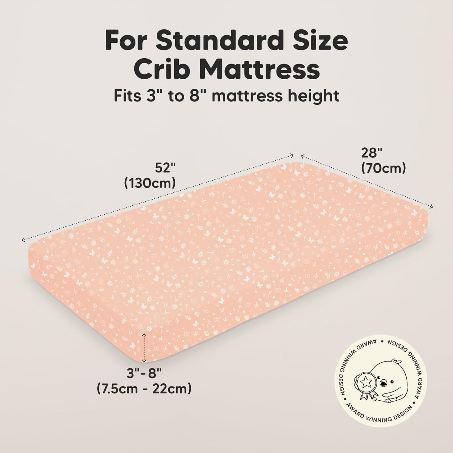 KeaBabies 2-Pack Baby Crib Sheets for Boys, Girls - 52x28 Viscose Derived from Bamboo Toddler Bed Sheets Neutral, Fitted Crib Mattress Cover for Standard Baby Bedding, Soft & Cozy (Butterflies)