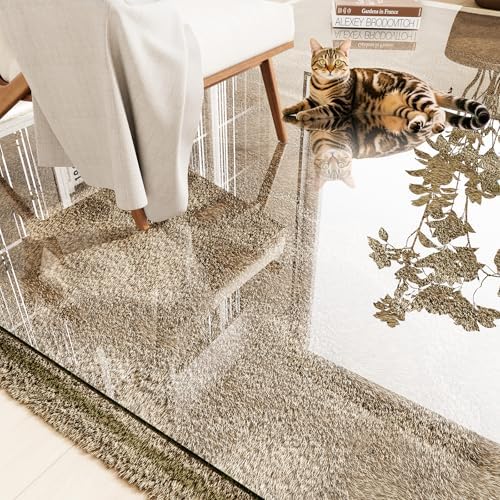 Tempered Glass Chair Mat for Carpet 48"x40", Floor Protector by INFINIGLASS