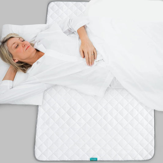 Waterproof Crib Mattress Protector 34" x 52", Non-Slip & Sturdy Mattress Pad, 4 Layers Incontinence Bed Mat for Children Adults, Pets Training Pee Pad, White
