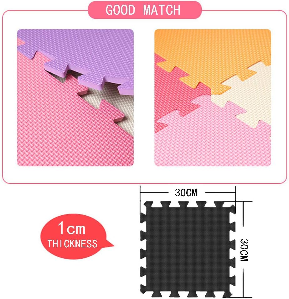 MQIAOHAM® 18 Pieces Puzzle Play Mats, Soft Baby Play Mat, Kids Interlocking Foam Floor Tiles, Toddlers Carpet Playmats G301018-102