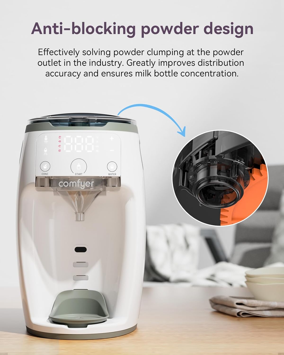 Instant Formula Maker comfyer, Customizable and Automatic Formula Dispenser Machine with Accurate Temperature Control for Baby, Automatic Powder Blending for All Brands of Bottle and Formula, White