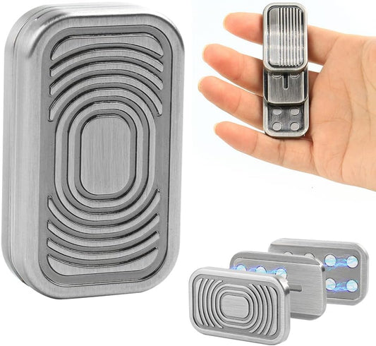Magnetic Metal Fidget Toys - Metal Push Card Fidget Slider Stress Relief Toy, Men’s EDC Toy Fidget Toy Haptic Coin, Office Desk Toys Gifts for Boyfriend and Father (CP-3)