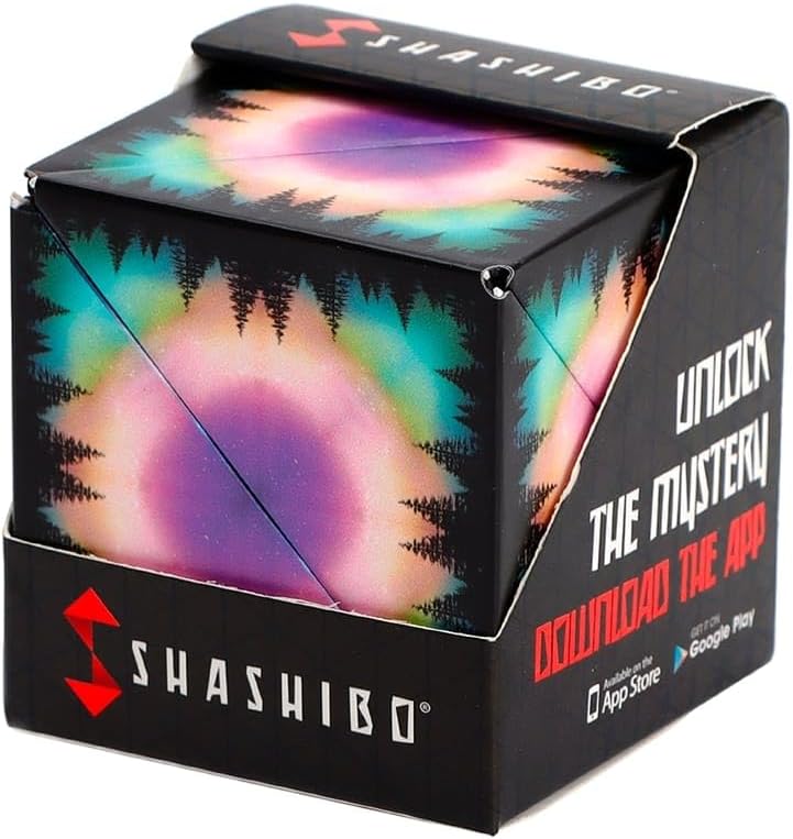 SHASHIBO Shape Shifting Box - Award-Winning, Patented Fidget Cube w/ 36 Rare Earth Magnets - Transforms Into Over 70 Shapes, Download Fun in Motion Toys Mobile App (Moon - Explorer Series)