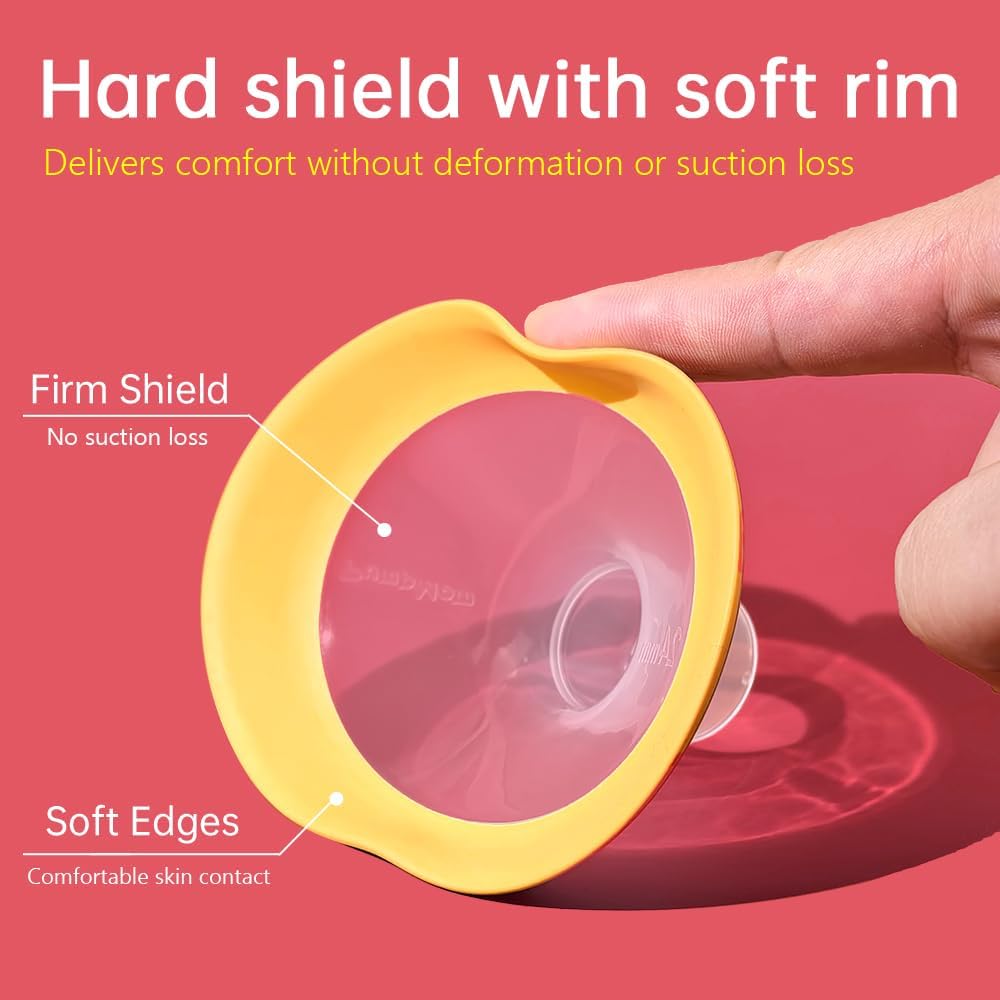17mm Oval Flanges Shields Compatible with Medela Pumps, Replacement Parts for Pump in Style, Symphony, Swing Maxi, Harmony and Personalfit Flex–Breast Pump Accessories