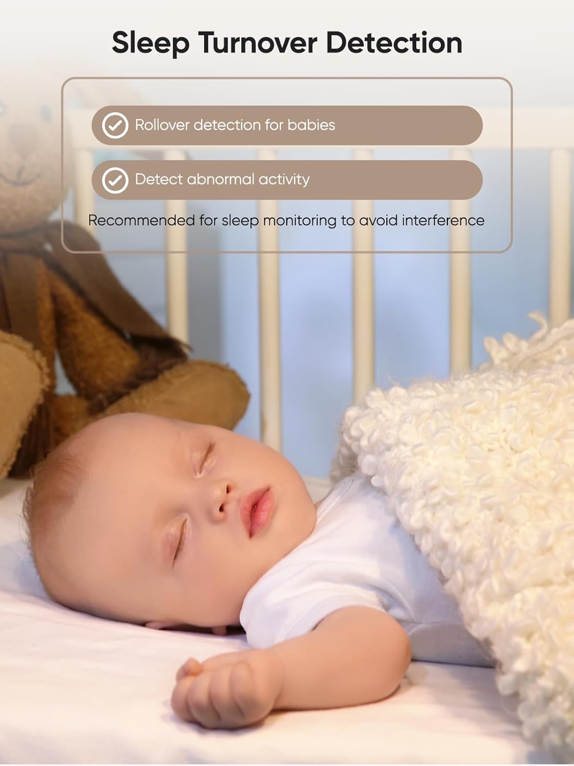 bonoch 5.5" 1440p Baby Monitor with Camera and Audio, No WiFi Baby Camera, 240h Lasting, Smart Detect Sleep Turn Over/Cry/Motion, 7800mAh, Hack Proof Video Monitor, Built-in Sound Machine White Noise