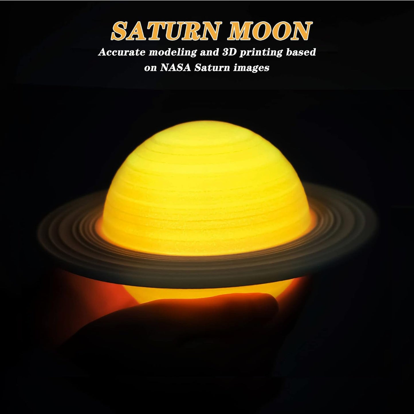 YDSIII Saturn Lamp 8.66 inch Moon Lamp Galaxy Lamp 16 Colors LED 3D Moon Light USB Rechargeable Remote&Touch Control Nursery Room Decor Birthday Gift for Girls&Boys&Women