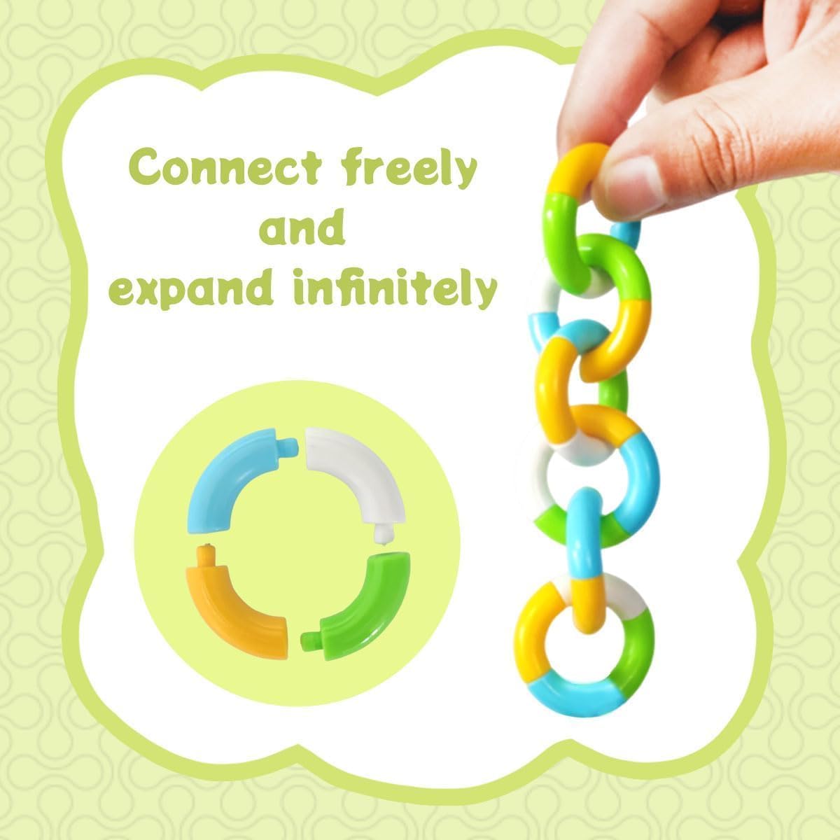 100PCS Random Multicolored Quiet Fidgets Toys for Unique Fidget Experience, Anti Anxiety Sensory Toys Combine into New Shapes,Brain Imagination Tools,Party Supplies