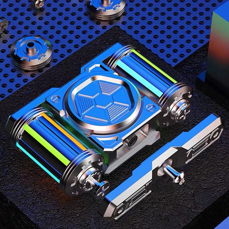 Tank Fidget Roller,Metal,Glow in The Dark Adult Handheld Fidget Spinner,EDC Fidget Toys,Ideal Gift for ADHD/ADD/Autism to Relieve Stress&Tension&Anxiety,Promote Focus&Clarity(Silver)