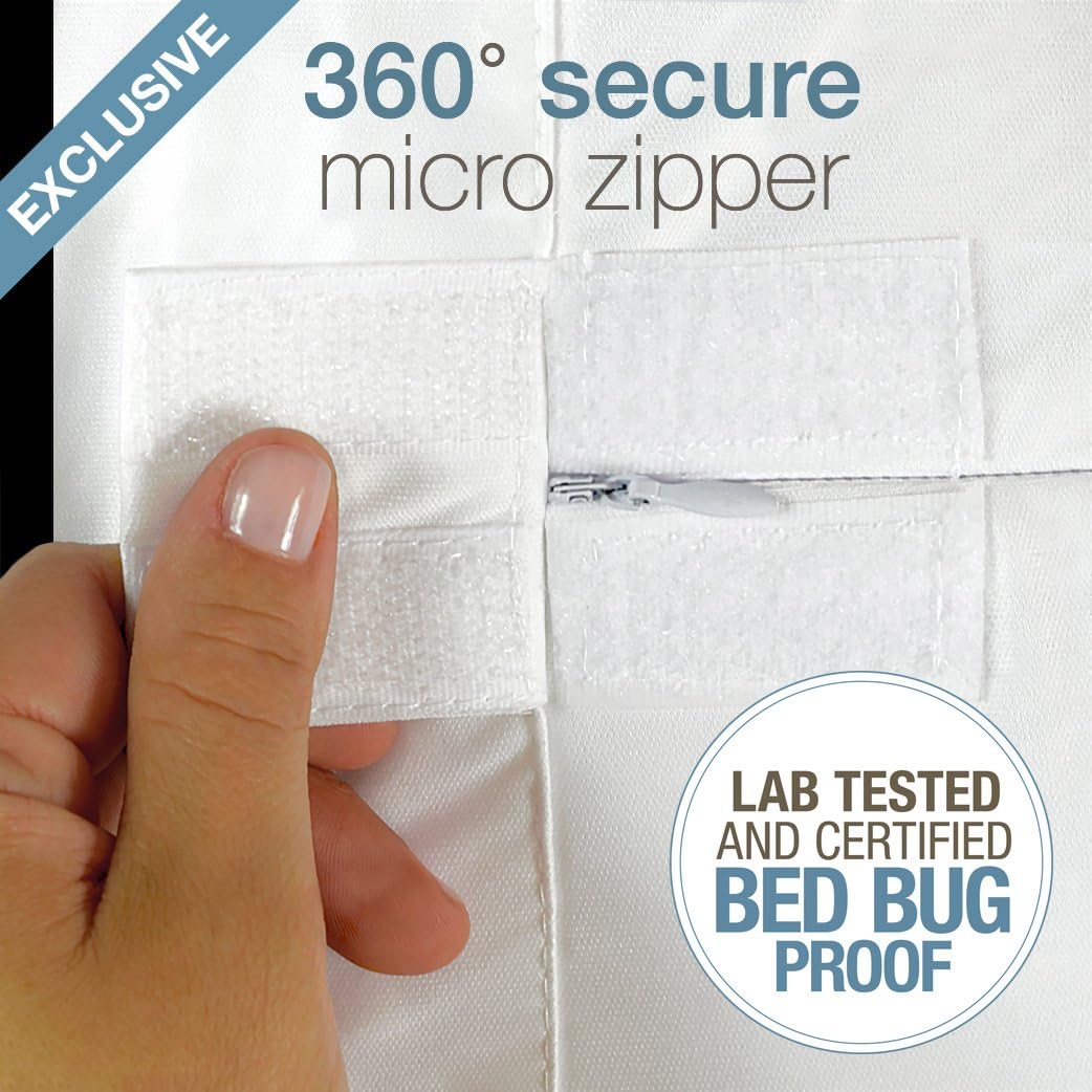 SafeRest Zippered Mattress Protector - Premium 9-12 Inch Waterproof Mattress Cover for Bed - Breathable, Noiseless Washable Mattress Encasement - King