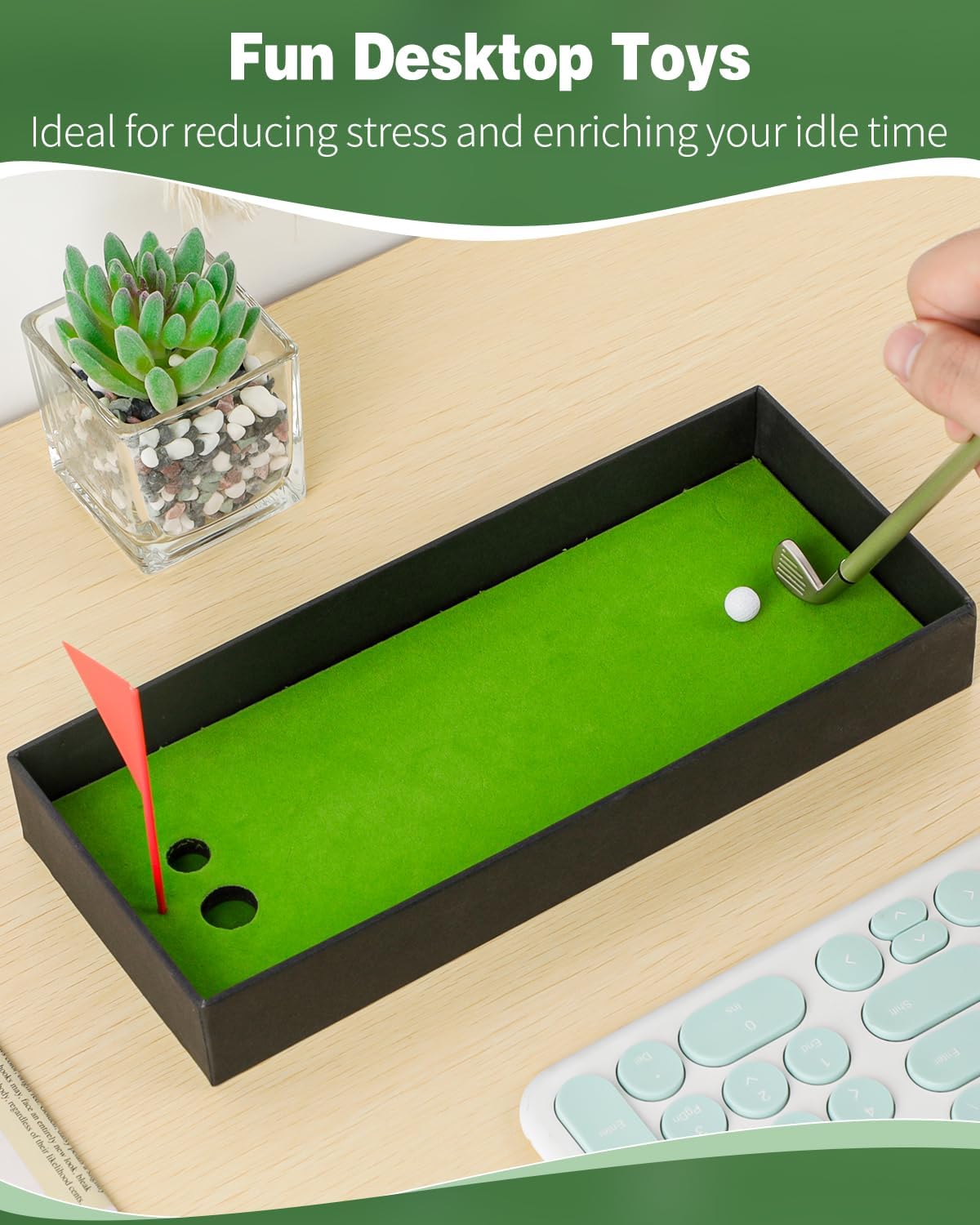 GreenHaven Mini Golf Pen Set, Mini Desktop Golf Gift Golf Ball Club Pen Unique Christmas Stocking Stuffers Funny Birthday Gift for Men Women Adults Golfers Dad Boss Coworker Boyfriend