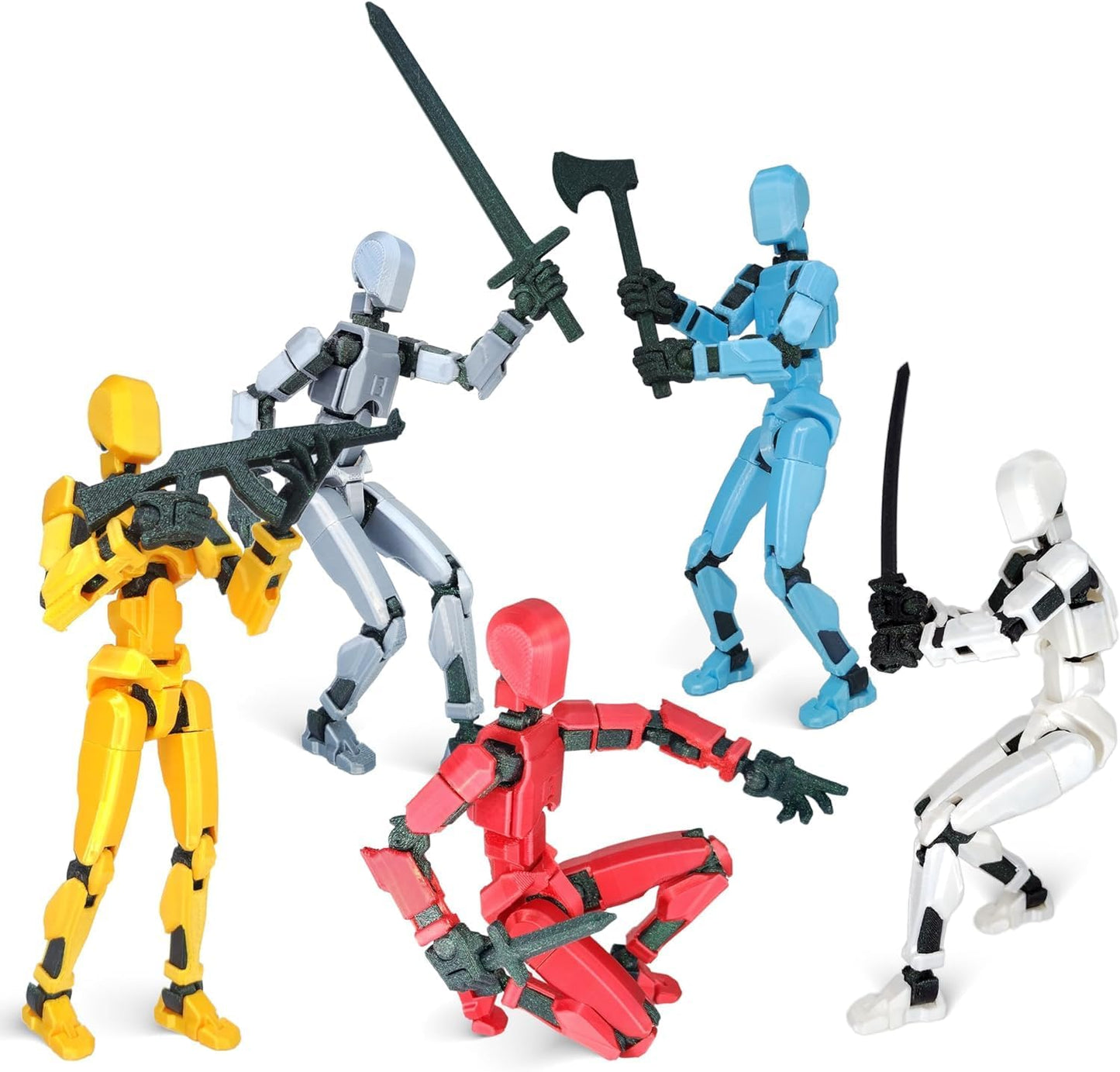 Titan 13 Action Figure, T13 Action Figures 3D Printed Multi-Jointed Movable, Nova 13 Action Figure Lucky 13 Action Figure Dummy 13 Action Figure, Game Gifts Valentines Gifts (Yellow)