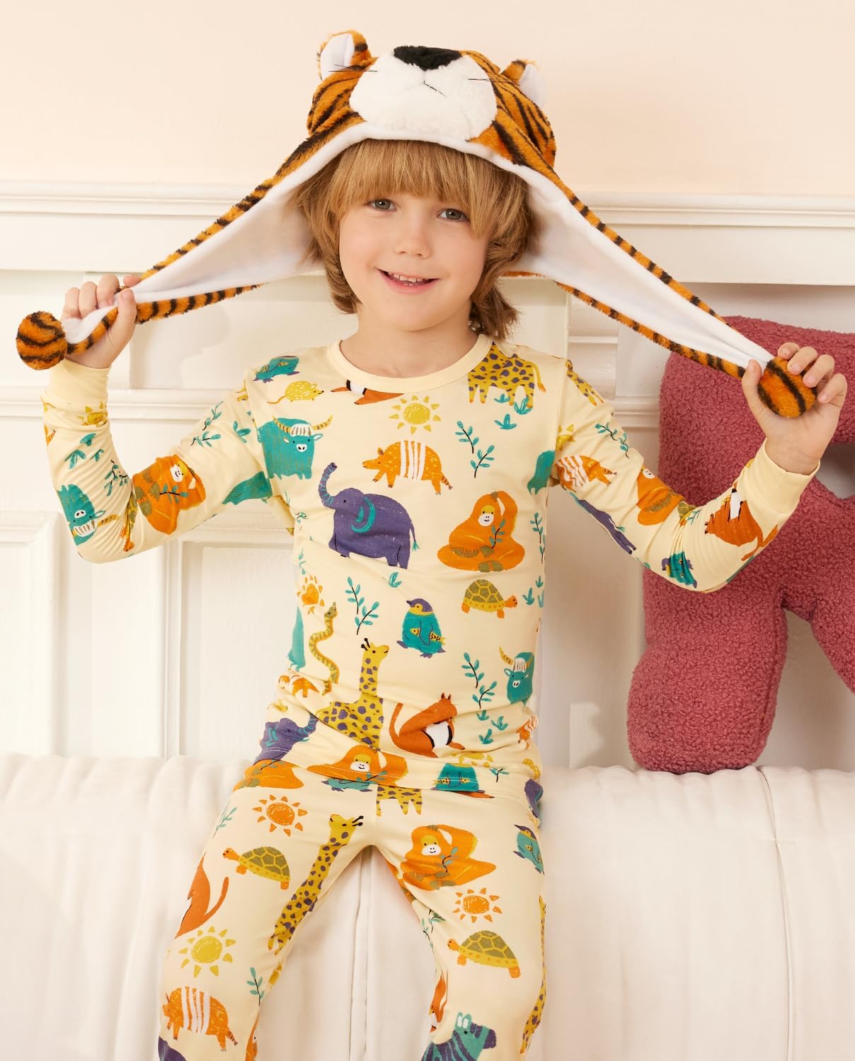 Bamboo Viscose Toddler Pajamas Boys Girls Baby 12M-8Y Pjs Sets Kids 2pcs Snug fit Long-Sleeve Sleepwear