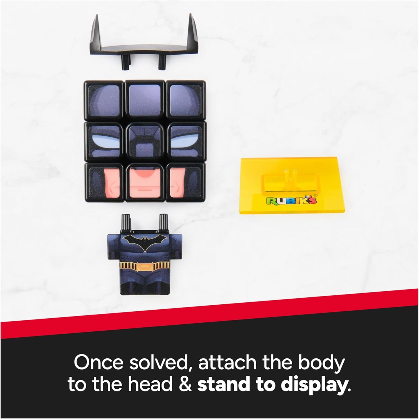 Rubik’s Cube Batman Cuber, Problem-Solving Challenging Brain Teaser Collectible Batman Fidget Toy, for Adults & Kids Ages 8+