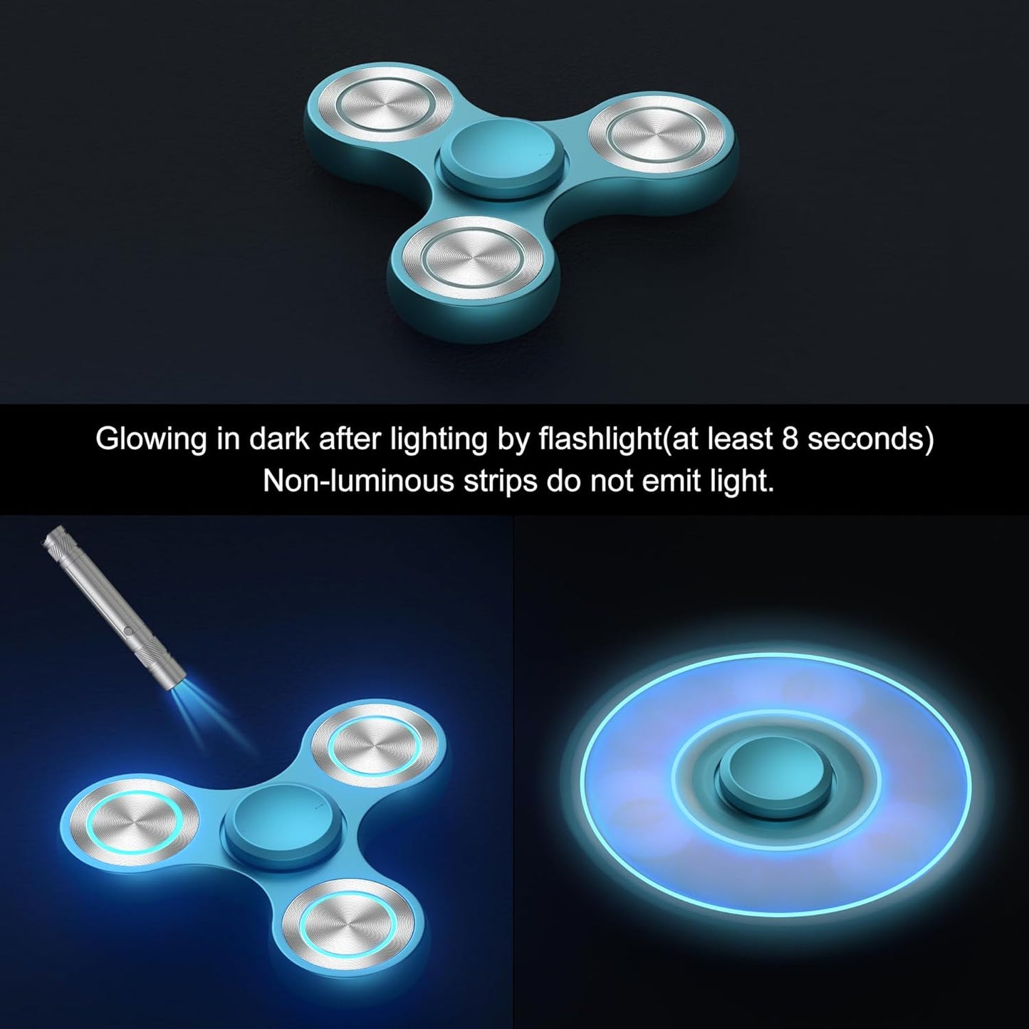Fidget Spinners Toy, Metal Stainless Steel Bearing High Speed 4-8 Min Spins, EDC ADHD Stress Anxiety Relieves Fidgets Finger Toys, Spinner Toys for Adults and Kids