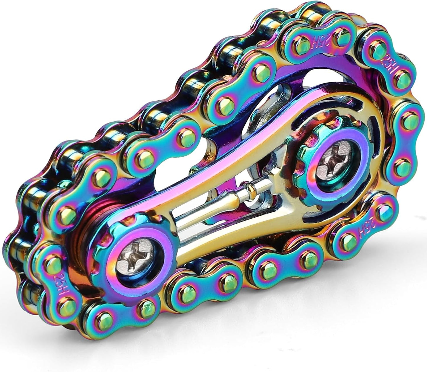 Bike Chain Gear Fidget Spinner for Stress Relief, Metal Sprocket Chain Fidget Toy for Kids Adults, Kinetic Desk Toy Novelty Hand Finger Spinner for Anti-Anxiety, Cool Toy Gift for Man Boy