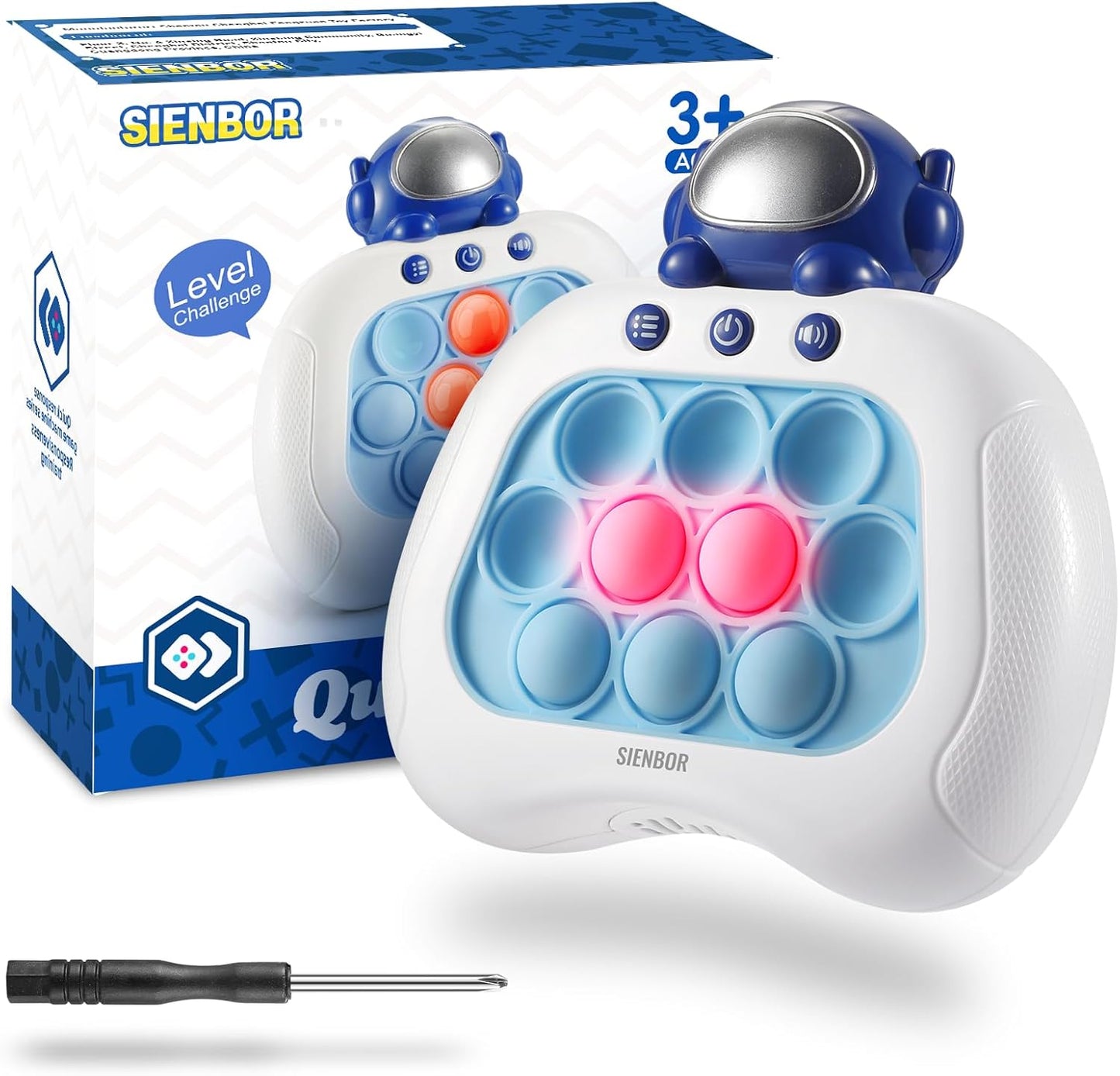Quick Push Game Console,4 Modes Games, A Toy Game Machine That Exercises Reaction Ability and Improves Concentration |Teens Boys & Girls Ages 3-12 Years Old & Up (Light Blue)