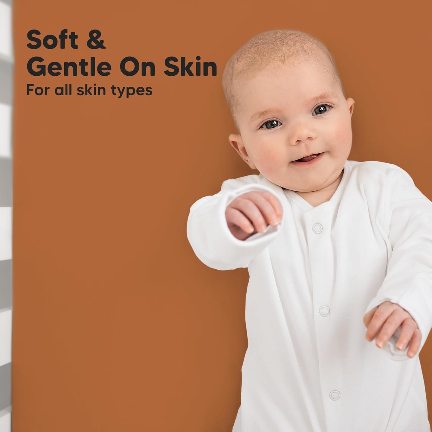 KeaBabies 2-Pack Baby Crib Sheets for Boys, Girls - 52x28 Viscose Derived from Bamboo Toddler Bed Sheets Neutral, Fitted Crib Mattress Cover for Standard Baby Bedding, Soft & Cozy (Rust)