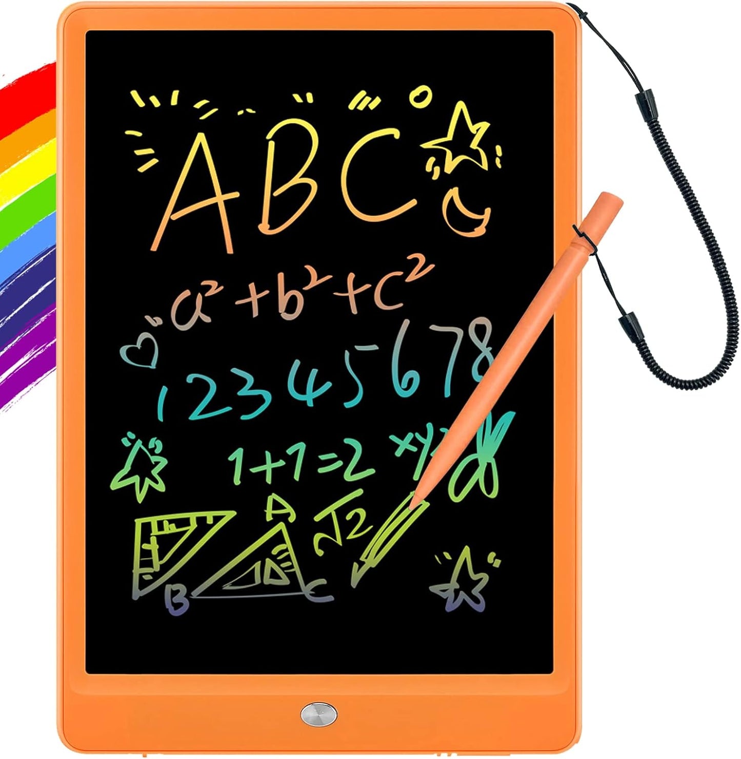 ORSEN LCD Writing Tablet 10 Inch, Colorful Doodle Board Drawing Tablet, Erasable Reusable Writing Pad, Educational for 3-6 Year Old Girls Boys(Orange)