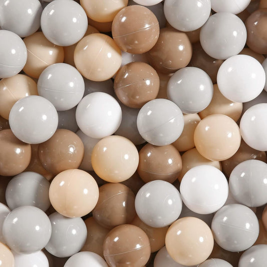 GOGOSO Balls for Ball Pit - Plastic Ball for Toddlers 1-3, Baby Kids Ball Pool Decoration 50 100 200 300 500 1000 (Grey+Coffee+ Beige+White, 1000 Balls)