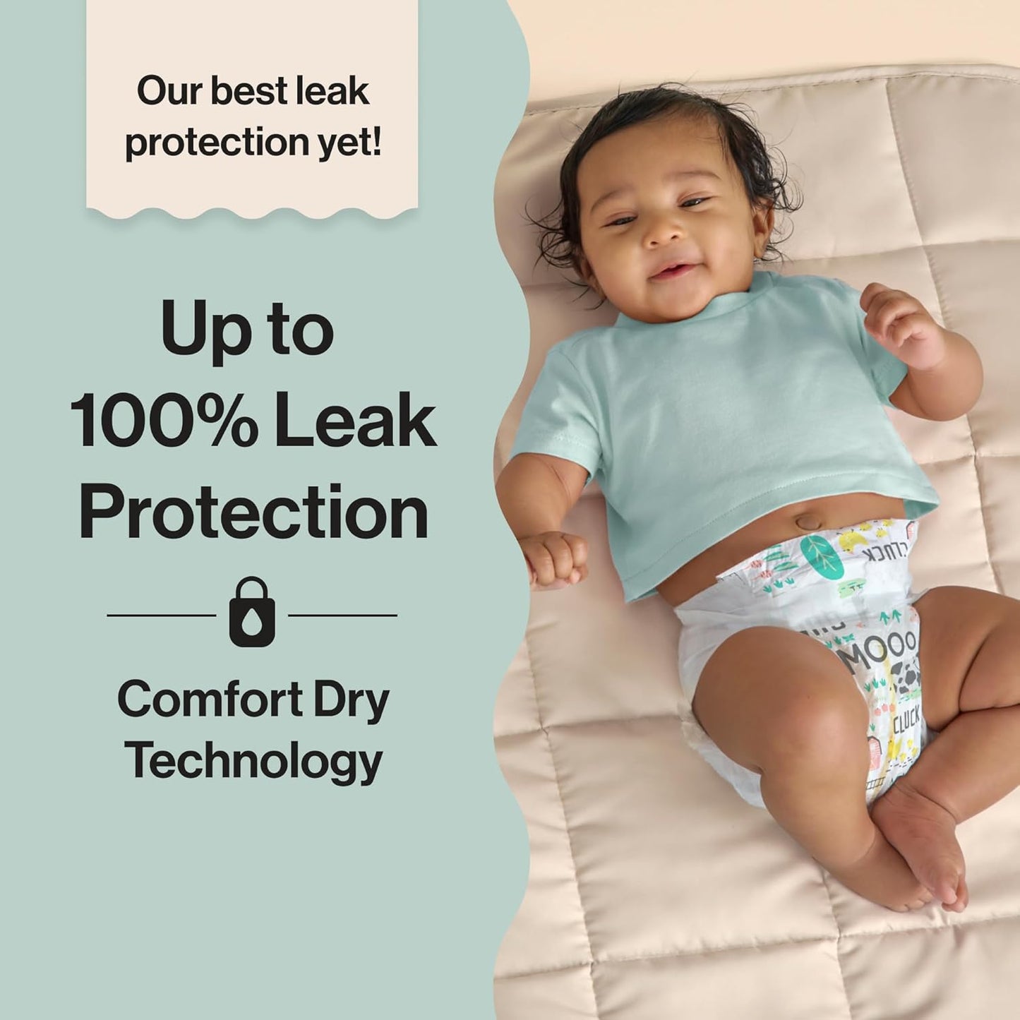 The Honest Company Clean Conscious Diapers for Delicate Skin | Up to 100% Leakproof | Hypoallergenic, Fragrance Free | Gender Neutral | Super Club Box, Size 7 (41+ lbs), 64 Count (Prints May Vary)