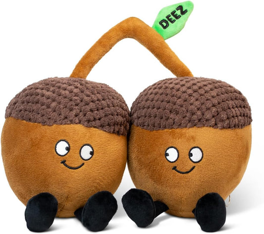 Acorn Nuts Plushie, Funny Meme Gag Gift, Comical Plush Collectible, White Elephant, Stocking Stuffer Present, Great for Emotional Support, Fun Desk Accessory, Weighted Base for Display