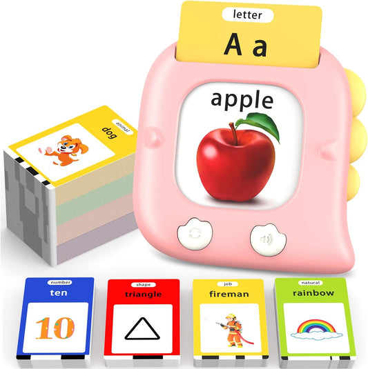 Kidzdo Dinosaur ABCs Learning Toys, 254 Words Talking Flash Cards, Birthday Gifts for 2 3 4 5 6 Years Old Girls, Pocket Speech Language Therapy Toys for Toddlers Ages 2-6, Pink