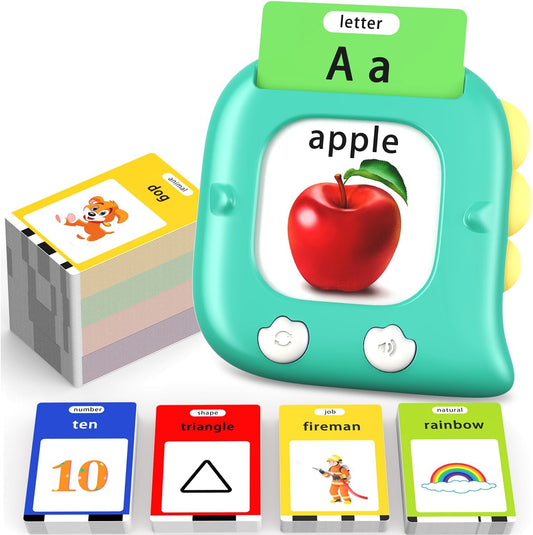 Kidzdo Dinosaur 254 Words Talking Flashcards, Birthday Gifts for 2 3 4 5 6 Years Old Boys and Girls, Educational ABCs LearningToy, Pocket Speech Language Therapy Toys for Autism Kids Ages 1-6, Green