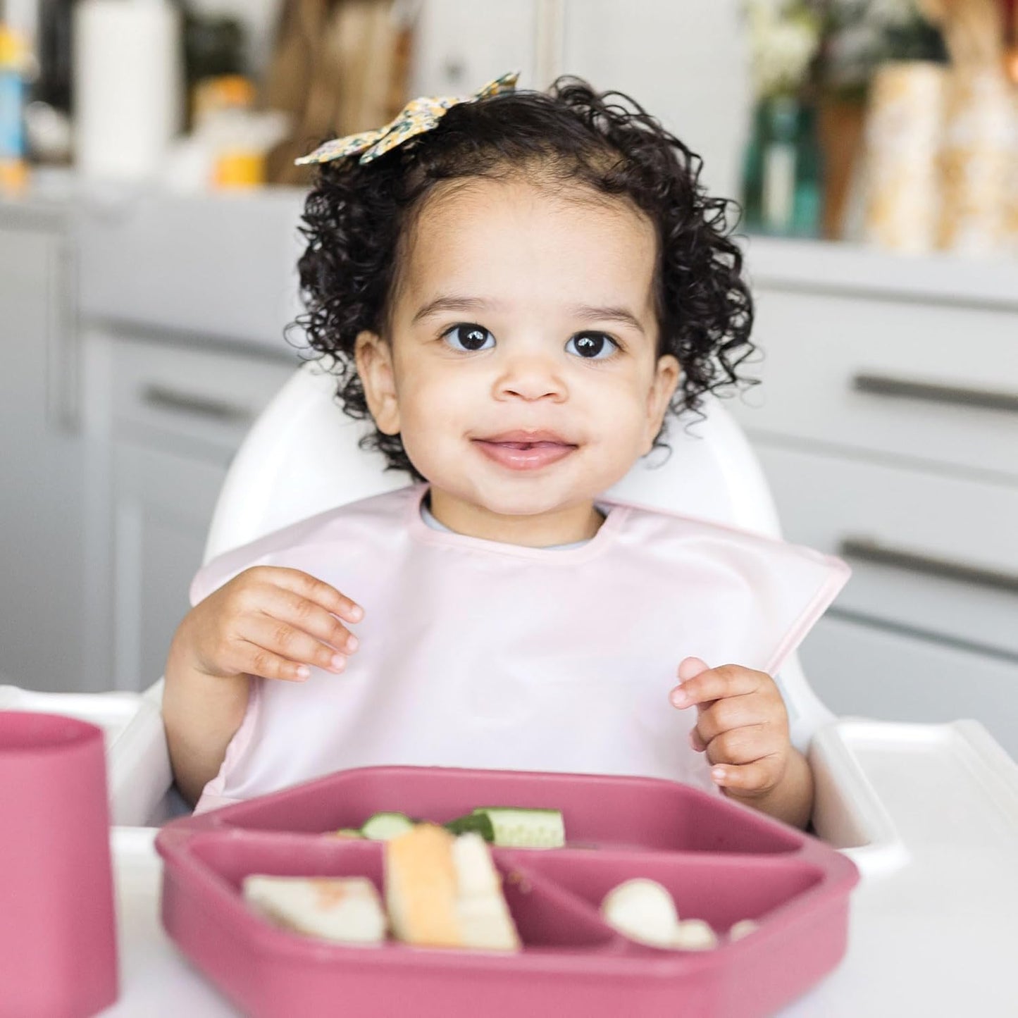 Tiny Twinkle Mess-Proof Baby Bib - Waterproof Bib for Baby Girl - Machine Washable - Adjustable Closure - PVC, BPA, & Phthalate Free - Great for Travel - Baby Food Bibs (3 Pack, Unicorn Set)