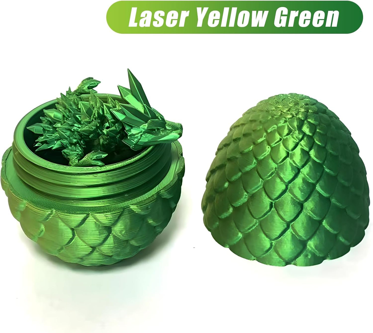 Easter Dragons 3D Printed Dragon Egg with Dragon Inside Crystal Dragon Fidget Toy for Adult Full Articulated Dragon for Home Office Decor