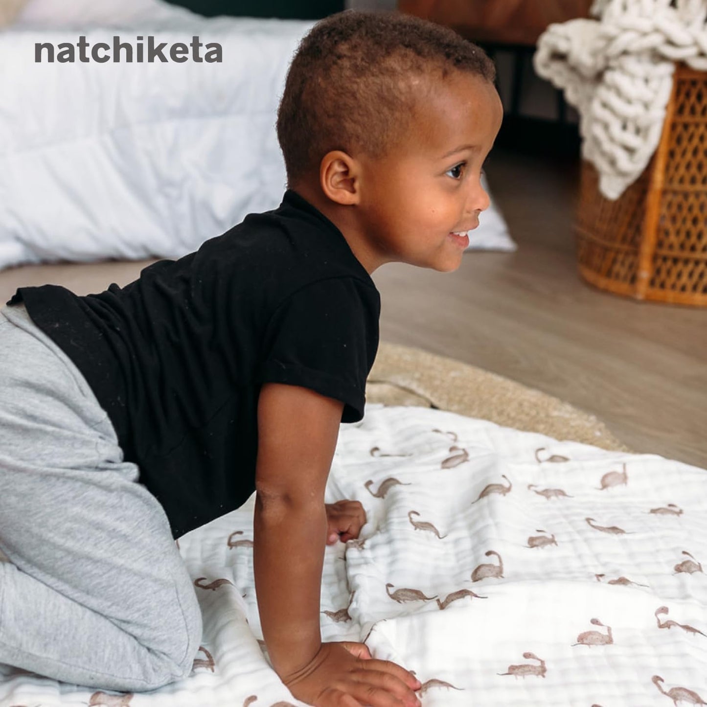 Organic Cotton Muslin Baby Blanket for Boys and Girls - Luxurious Soft Toddler Quilt for Swaddling - Gender Neutral Blankets Makes a Great Fairy Tale