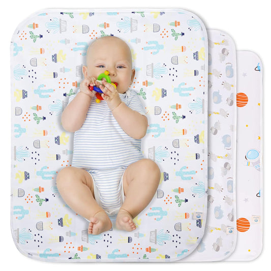 Baby Diaper Changing Pad Waterproof Portable Changing Pad 3 Pack Washable Mattress Pad Reusable Under Pads Changing Pad Liners for Travel 27.5 x 37.8 inches