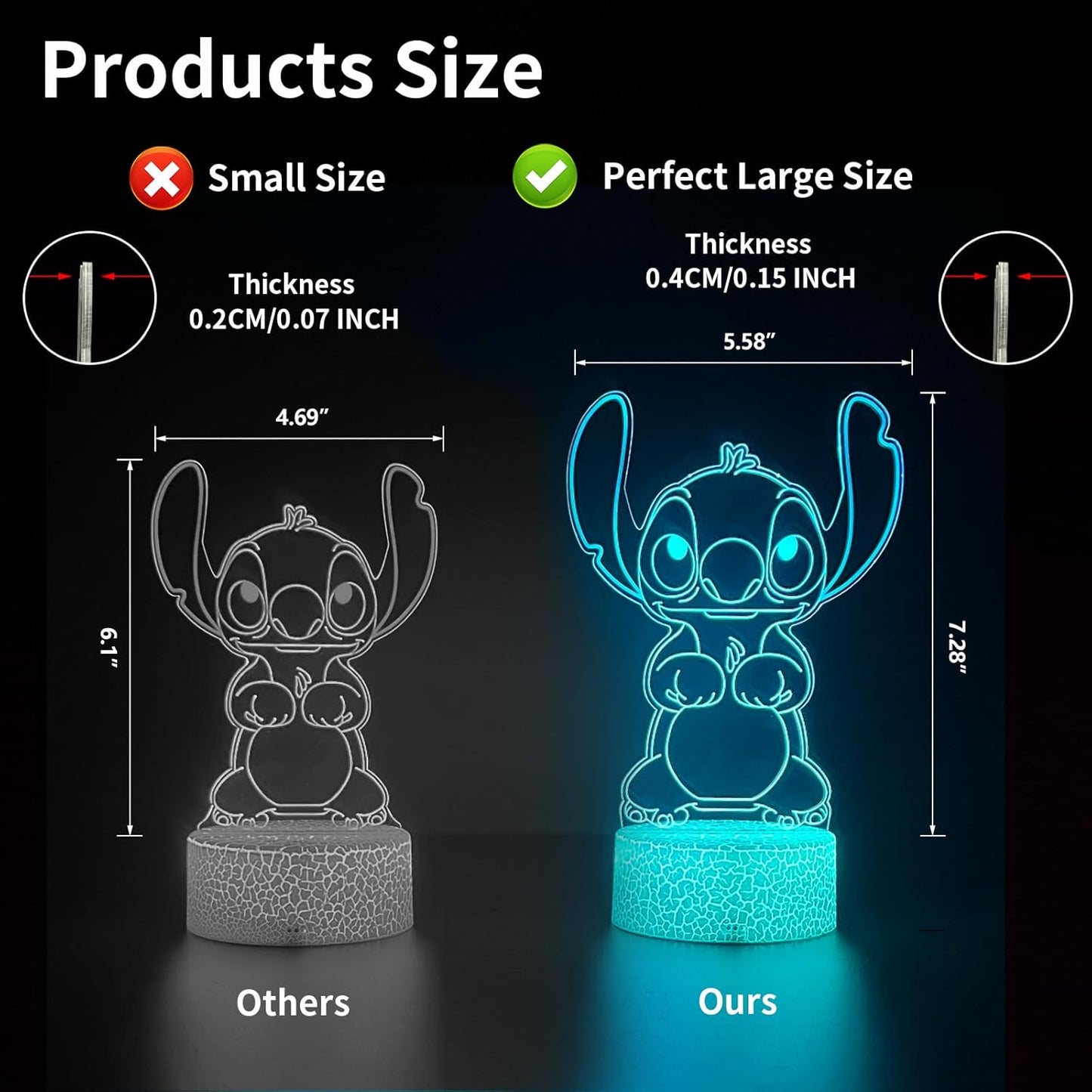 Cool Night Light,16 Color Night Light,3D LED Lamp with Smart Remote Control,Boy Gifts for Children's Room Decoration,Christmas Holiday Gifts