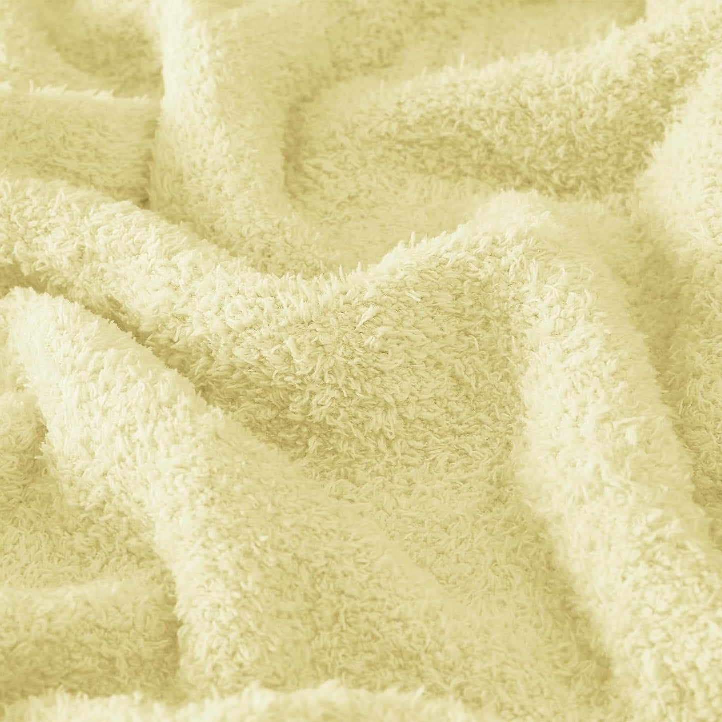 CYMULA Knit Throw Blanket for Couch Yellow - Super Soft Lightweight Plush Fuzzy Fluffy Cozy Blankets and Throws for Sofa Bed, 60 x 80 inches