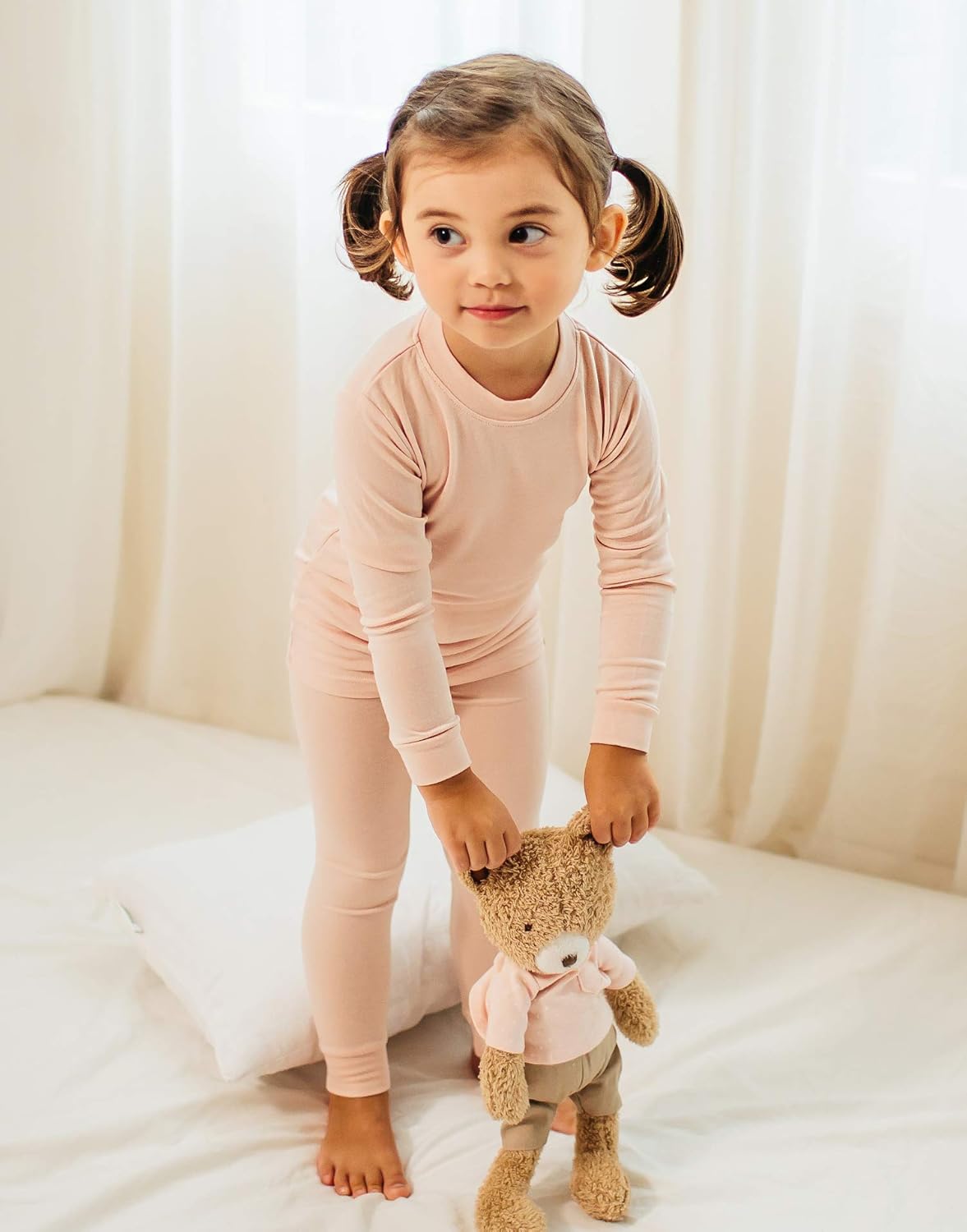 VAENAIT 6M-12Y Toddler Kids Girls Boys Soft Comfy Modal Tencel Solid Raglan Sleepwear Pajamas Pjs 2pcs/4pcs Set