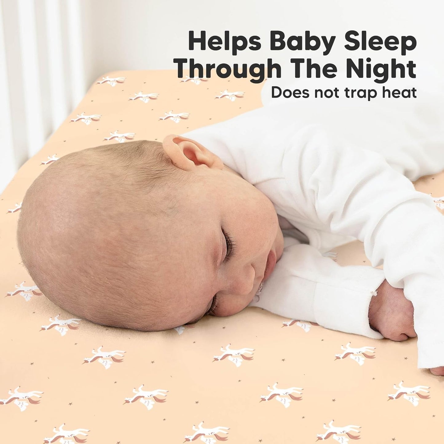 KeaBabies 2-Pack Organic Crib Sheets for Boys, Girls - 52x28 Fitted Crib Mattress Sheet Neutral, Breathable Jersey Cotton Cover for Baby Bed, Toddler Mattress, Soft & Cute Prints (Lune Mystic)