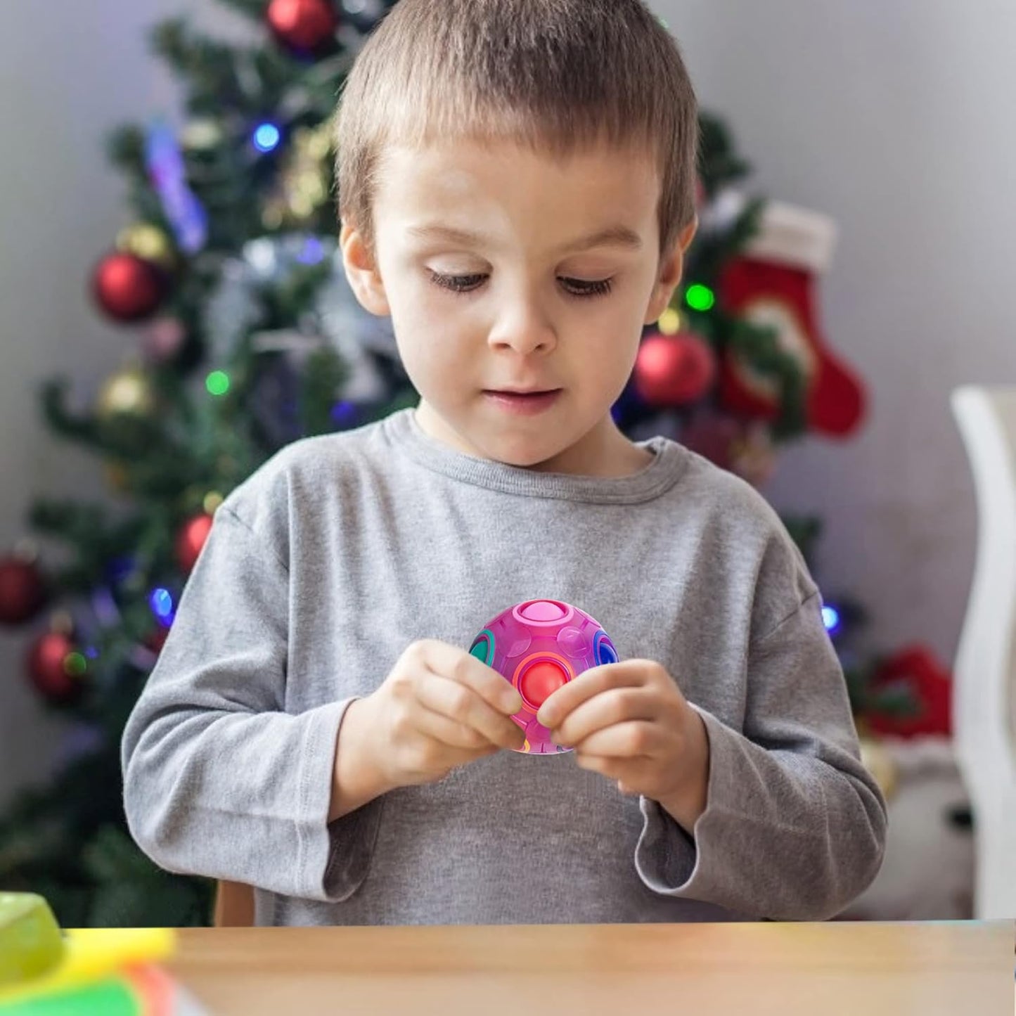 Vdealen Magic Rainbow Puzzle Ball, Fidget Ball Puzzle Brain Teaser Fidget Toy for Boys & Girls- Birthday Party Easter Valentines Day Christmas Stocking Stuffers for Kids Teen & Adults-2 Pack
