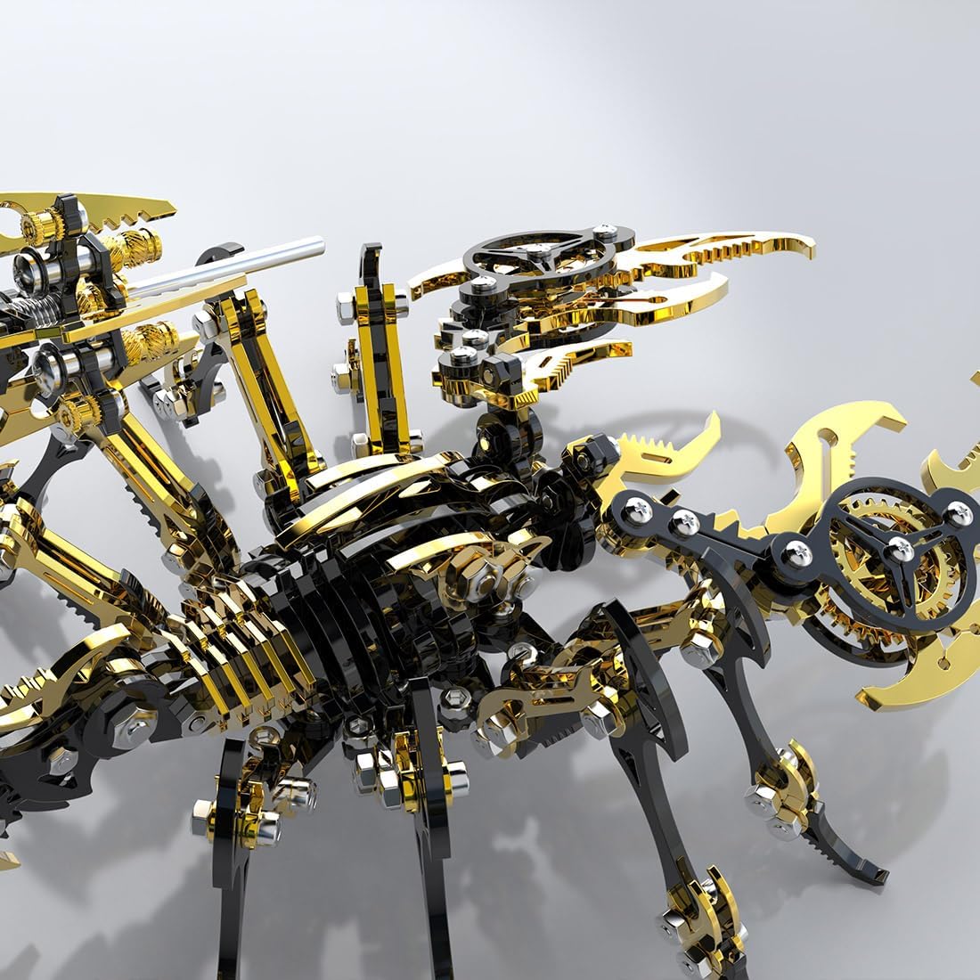 Scorpion 3D Metal Puzzles for Adults, Mechanical Scorpion King DIY Model Kit, 3D Brain Teaser Puzzle Stainless Steel Hand Assembled Detachable Model ArtCraft Desk Ornaments Toy (Black Gold)