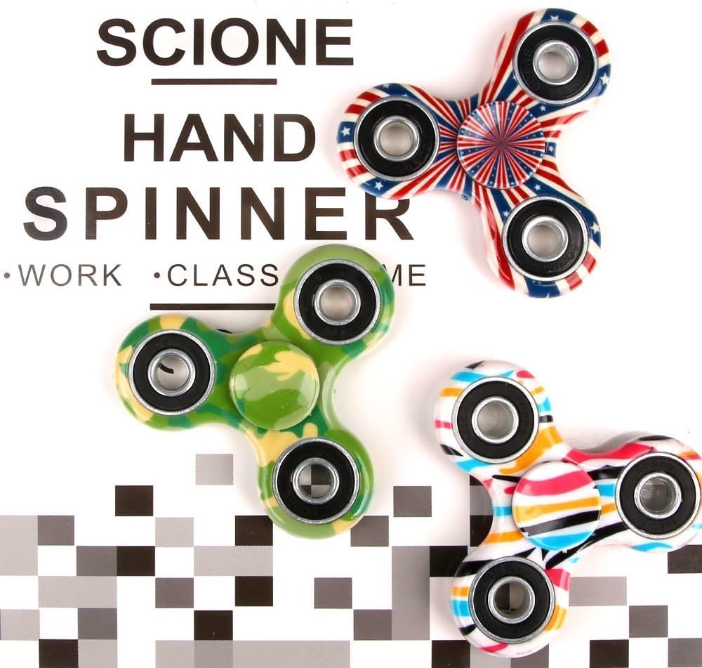 SCIONE 24 Pack Fidget Spinner Toy, Finger Spinner Fidget Pack-Anxiety Toys Stress Relief Reducer-Party Favors for Kids/Adults Birthday Easter Goodie Bag Stuffer,Classroom Prizes