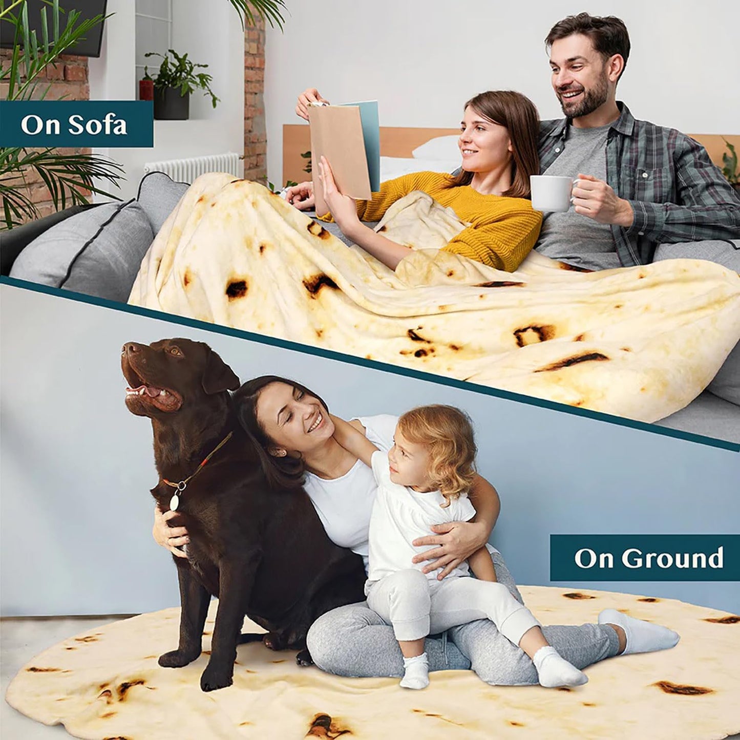 Burrito Tortilla Blanket Baby Stuff Shower White Elephant Gifts for Kids Taco Throw Blankets Wrap Newborn Swaddle Toddler Boy Girl Party Novelty Gag Pets Soft Fleece 40in