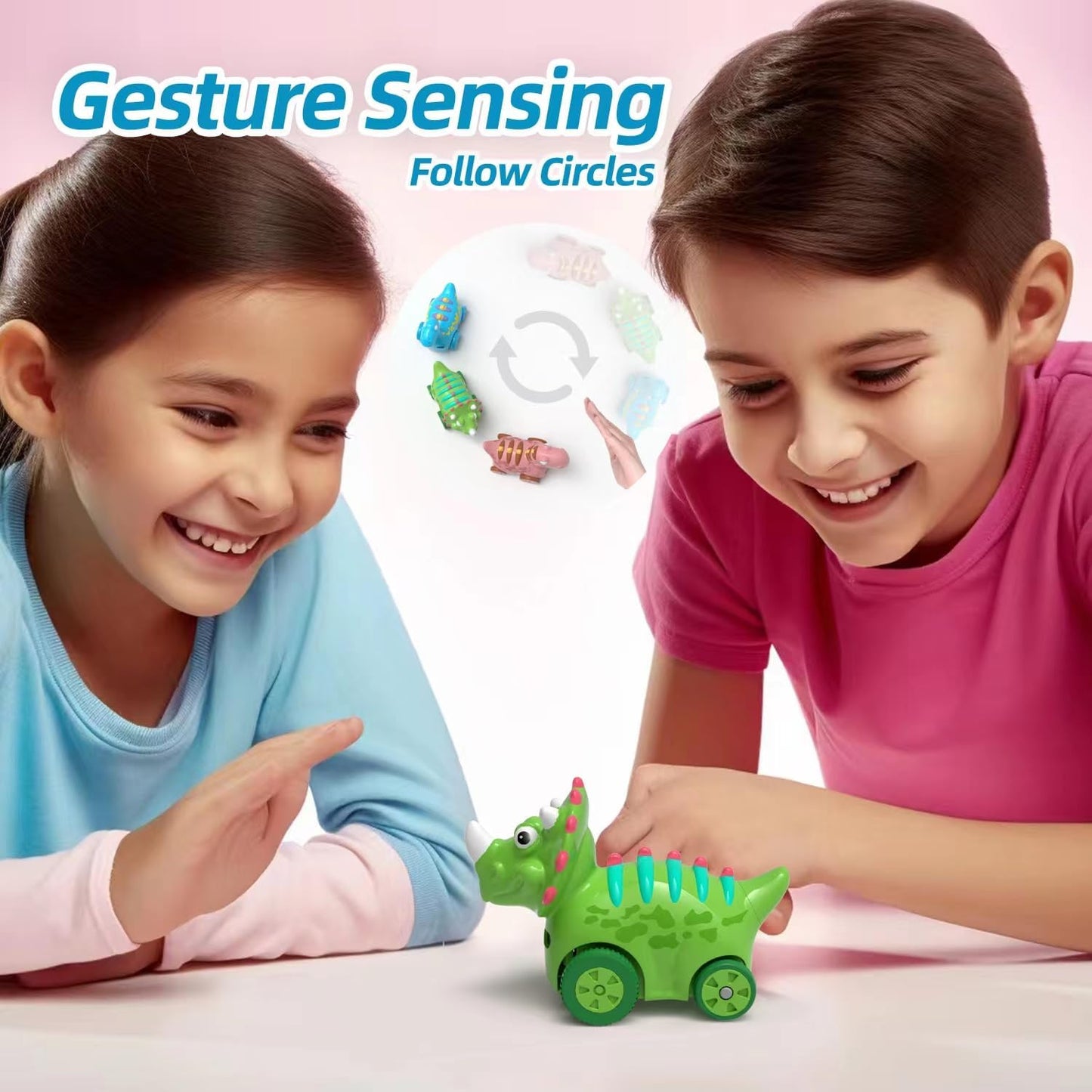 Interactive Musical Walking Following Dinosaur Toy, Rechargeable Sensory Music Development Toy, Fun Moving Toy for Kids Age 3,4,5 and Up